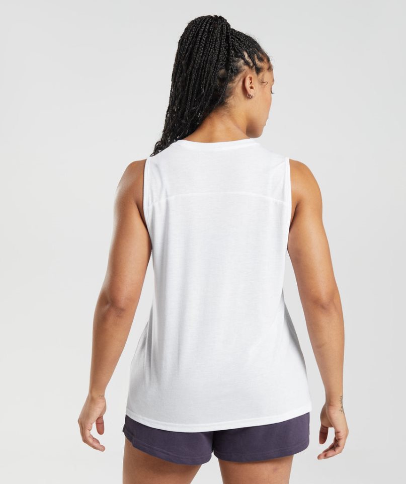 Women's Gymshark Legacy Tanks White | NZ 9XMFZN